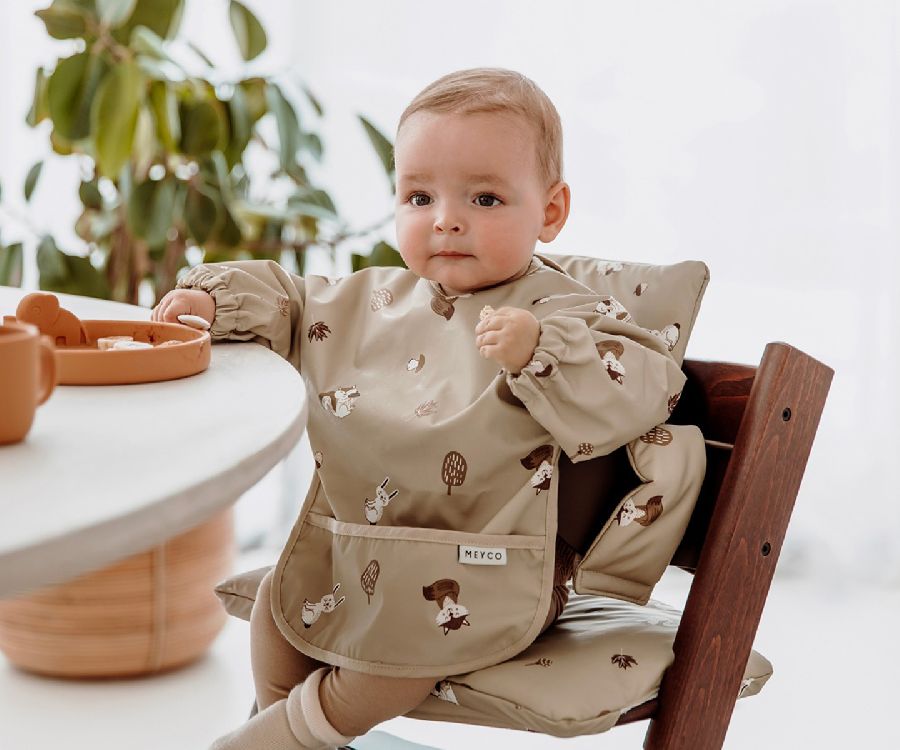 Slabbetje Meyco Baby Mouwslab | Forest Animals sand