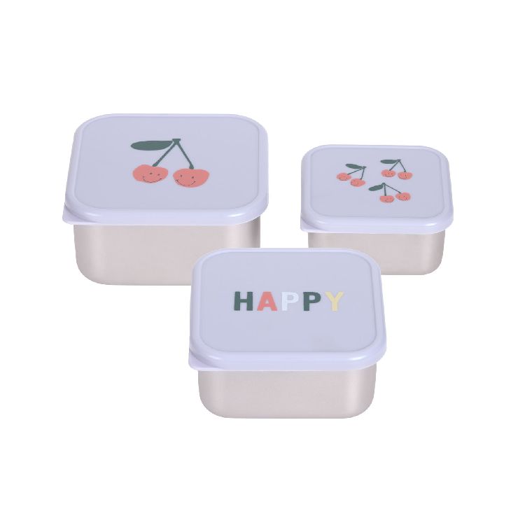Snackdoos Laessig Snackbox, 3 stuk(s) | Happy Fruits Cherry