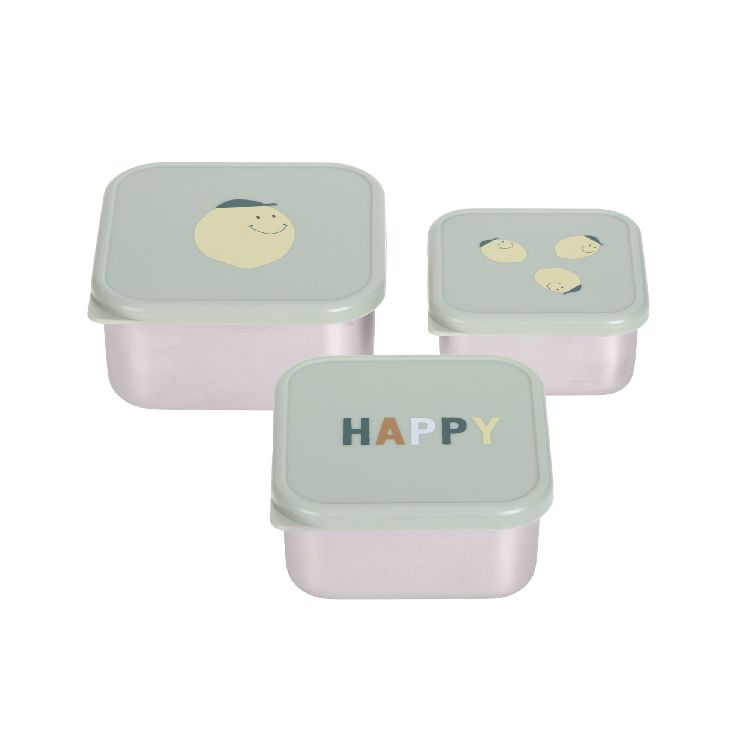 Snackdoos Laessig Snackbox, 3 stuk(s) | Happy Fruits Lemon
