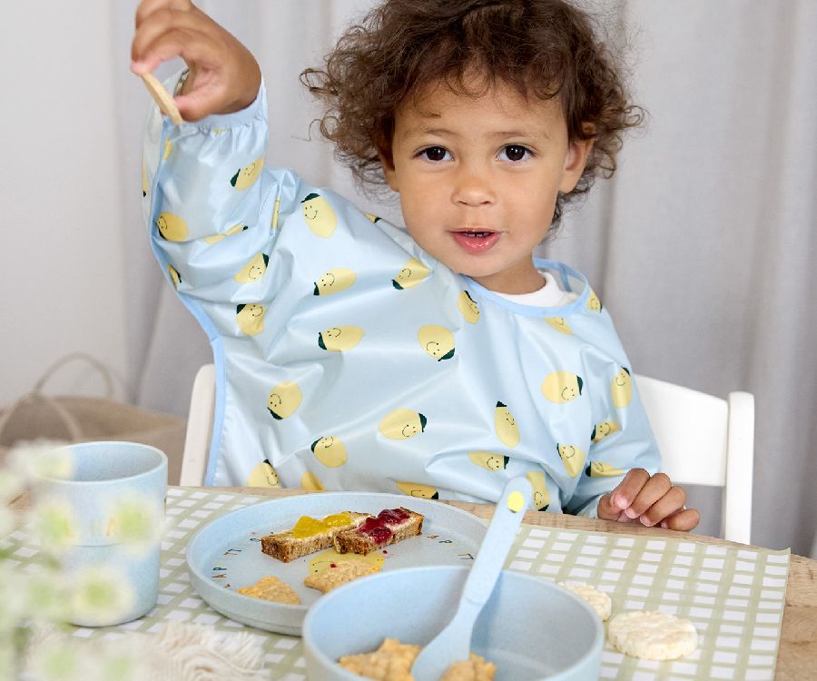 Slabbetje Laessig Long Sleeve Bib | Happy Fruits Lemon
