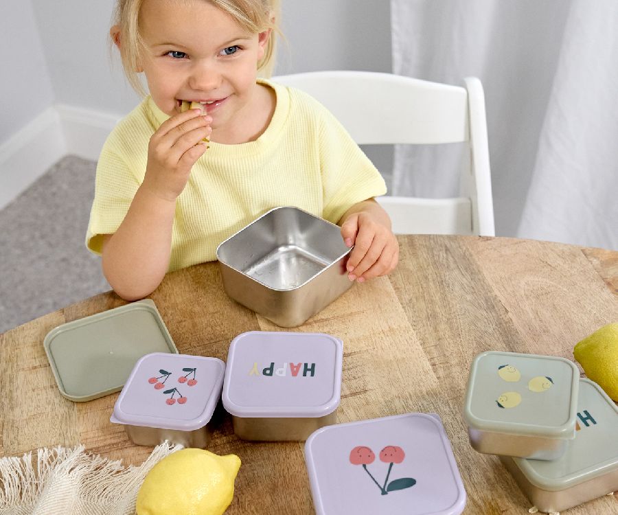 Snackdoos Laessig Snackbox, 3 stuk(s) | Happy Fruits Cherry