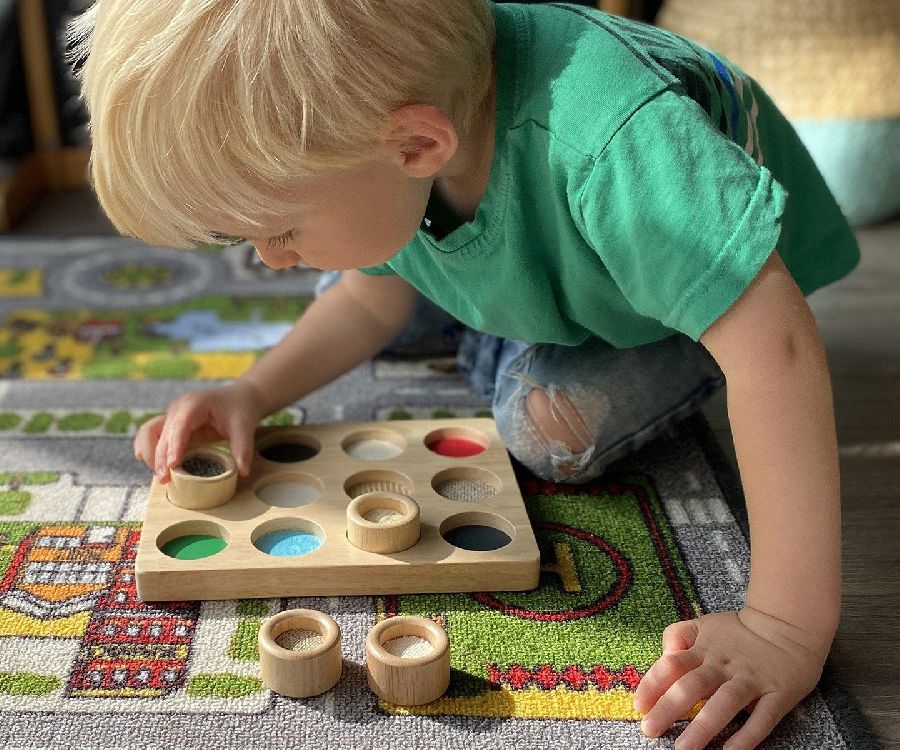 Inlegpuzzel TickiT Touch & Match-bord