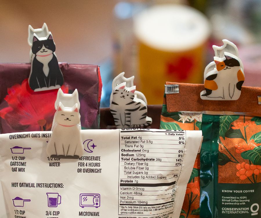 Vershoudclip Kikkerland Kitty Bag Clips