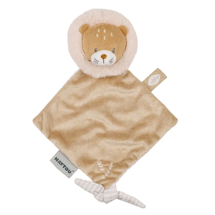Knuffeldoek/fopspeendoekje Nattou, Mini Doudou Ernest the lion | Flo, Ernest & Oli