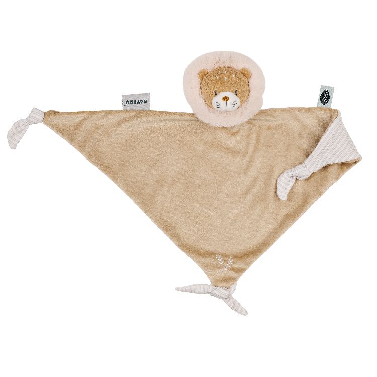 Knuffeldoek/fopspeendoekje Nattou, Maxi Doudou Ernest the lion | Flo, Ernest & Oli