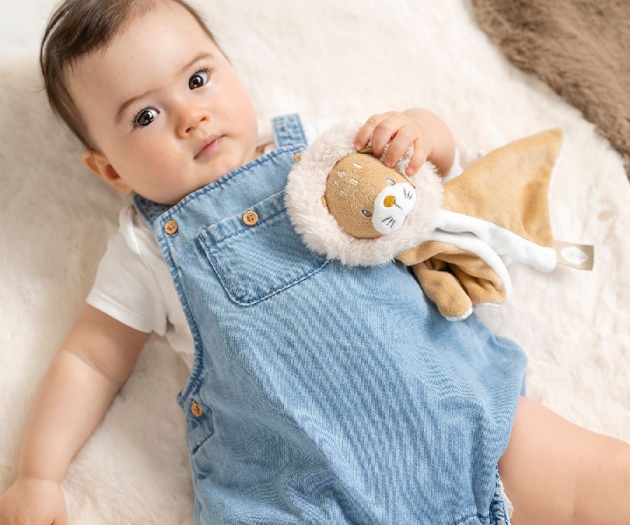 Knuffeldoek/fopspeendoekje Nattou, Doudou Ernest the lion | Flo, Ernest & Oli