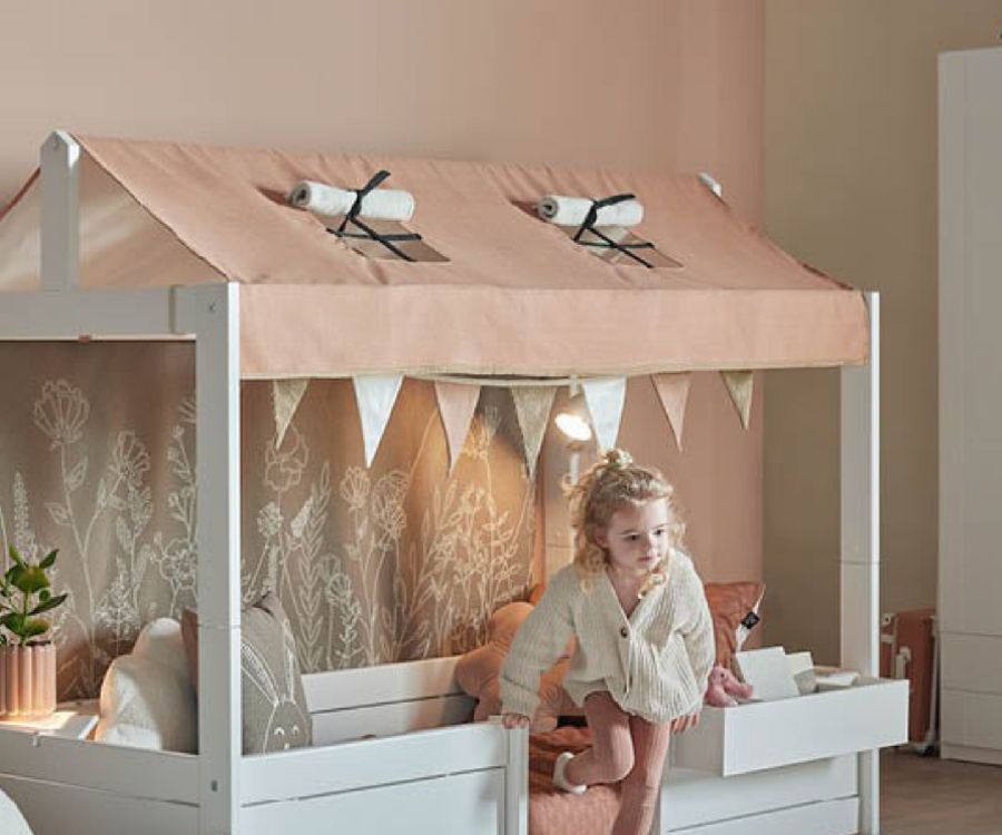Textiel Stoffen dak inclusief slinger, 4-in-1 bed met dakconstructie, happy rabbit voor eenpersoonsbed Lifetime Kidsrooms Kamer textiel