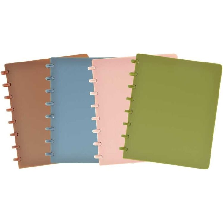 NOTITIESCHRIFT A5, SummerGlow, groen/ blauw/roze/roest uni, kunststof, ringen, com geruit, 1st, ass, schrift,BTS2026