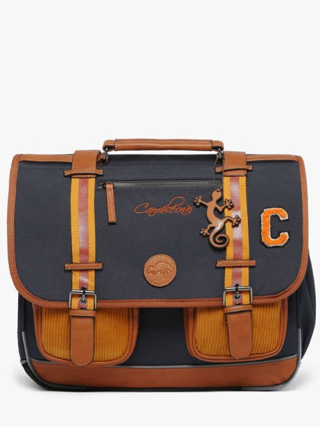 Boekentas Cameleon | Vintage Urban Mustard Badges