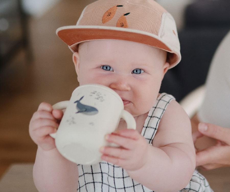 Drinkbeker Mushie Training cup+ straw