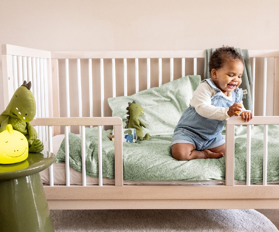 Donsovertrek Trixie, geschikt voor babybed 60x120/babybed 70x140 | Daring Dino