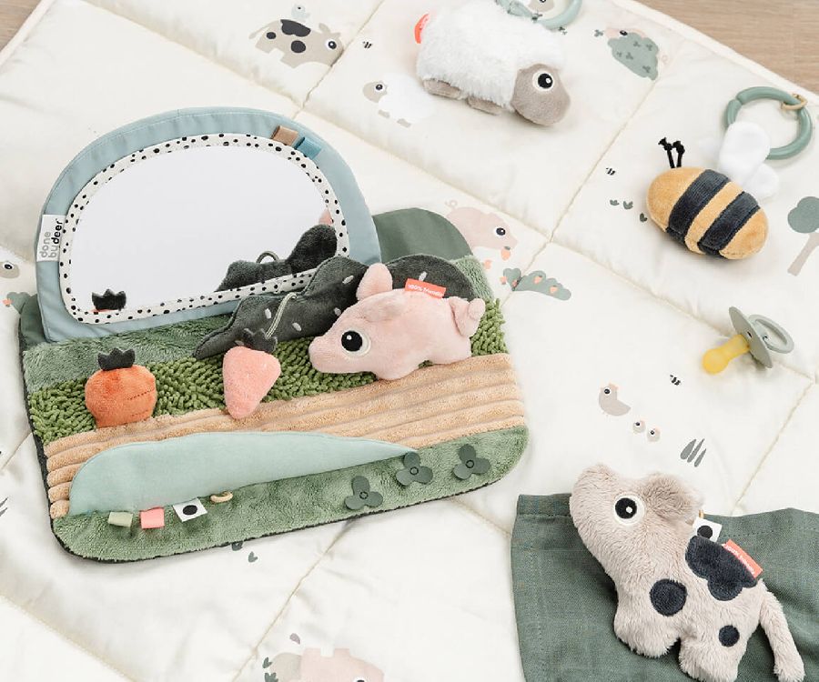 Tummy time speelset Done by Deer Tiny Farm | Tummy Time Sensory Mirror