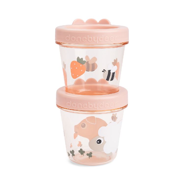 Bewaarpotje Done by Deer Tiny Farm, 2 stuk(s) | Baby Food Container 2-pack
