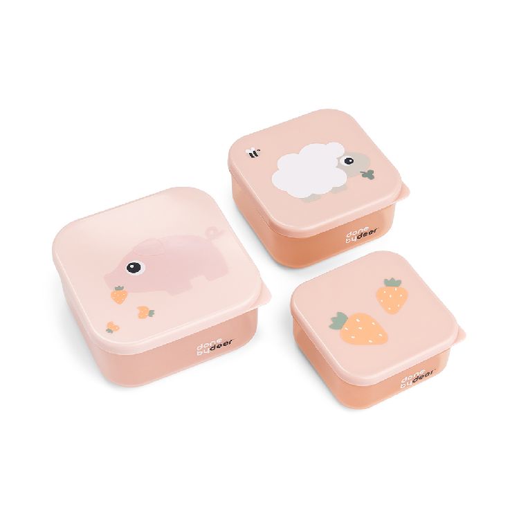Snackdoos Done by Deer Snack Box Set, 3 stuk(s) | Tiny Farm powder