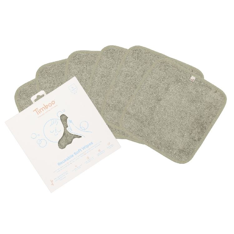 Droge doekjes Timboo Bamboo Reusable soft wipes | Timboo whisper green