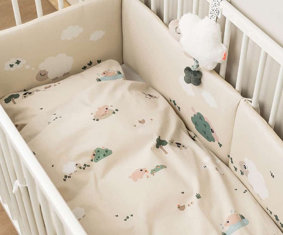 Donsovertrek Done by Deer Tiny Farm, geschikt voor babybed 60x120/babybed 70x140 | Bedlinen Tiny Farm