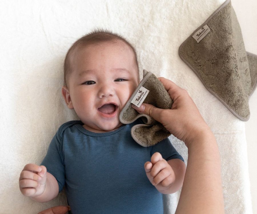 Droge doekjes Timboo Bamboo Reusable soft wipes | Timboo feather grey