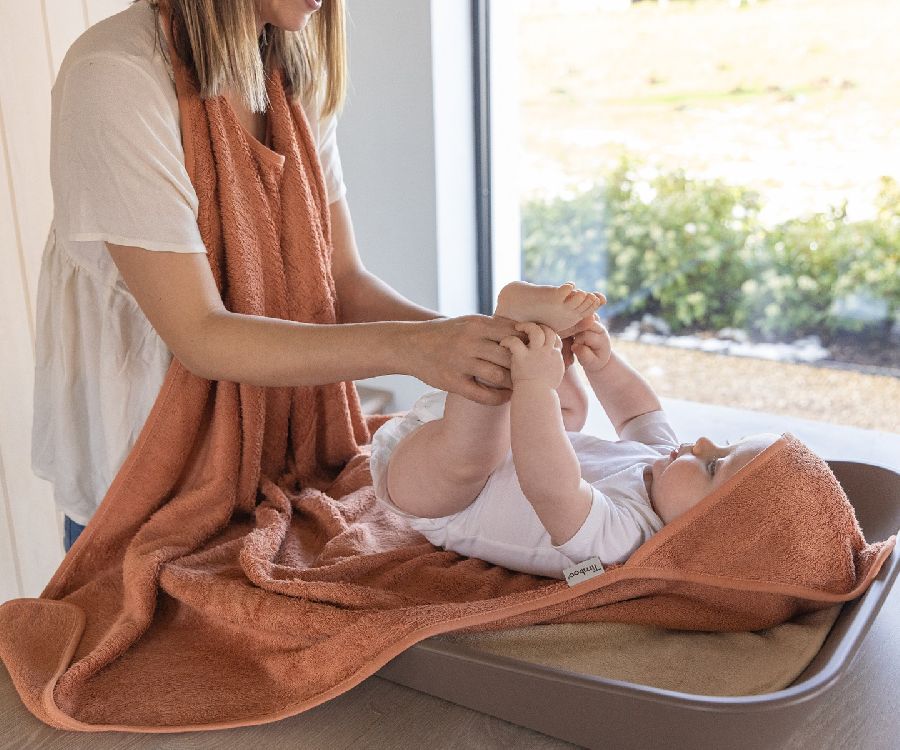 Badcape Timboo Bamboo Cuddle Towel | Timboo sunrise orange