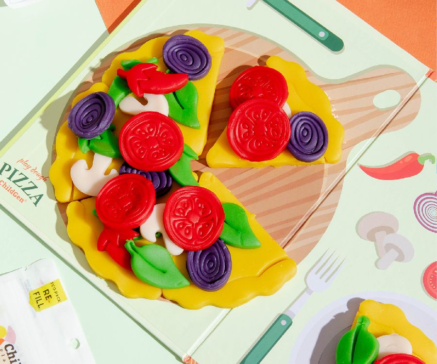 Speeldeeg Childgen Pizza Set | Play Dough Games