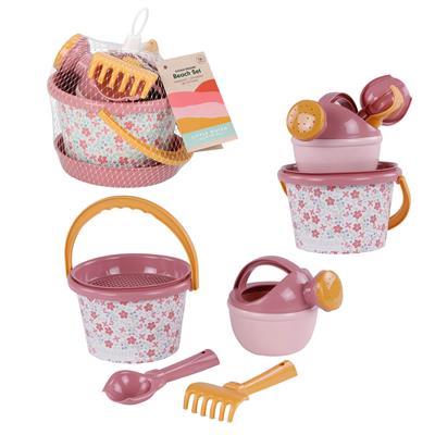 Strandspeelgoed Little Dutch, Beach Set - 5 pcs | Pink Flowers