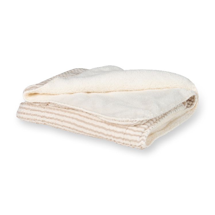 Deken Quax Teddy newborn blanket, geschikt voor wieg/draagmand | Natural Stripes
