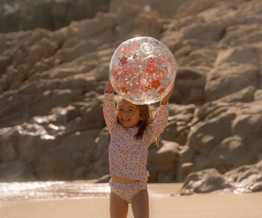 Strandspeelgoed Little Dutch, Beachball 3D Figure | Pink Flowers
