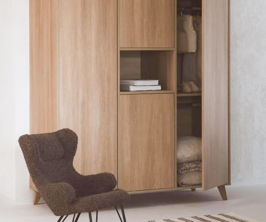 Kast Quax, Loft Honey Ash, Loft Honey Ash Wardrobe XL, 4-deurs