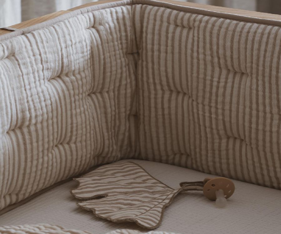 Tochtkussen Quax, geschikt voor babybed 60x120/babybed 70x140 | Natural Stripes
