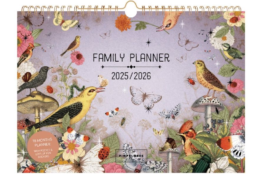 Kalender 4D Stationary Family Planner 2025-2026, wandkalender | Pimpelmees - Terra Botanica