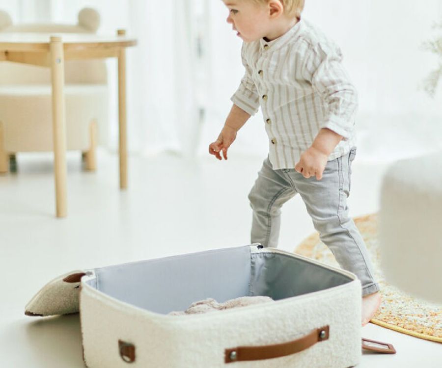 Reiskoffer Childhome Mini Traveller Teddy | Teddy offwhite