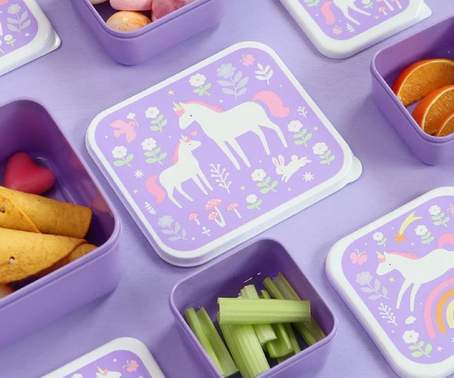 Snackdoos A Little Lovely Company Lunch & Snack Box, 4 stuk(s) | Unicorn Dreams