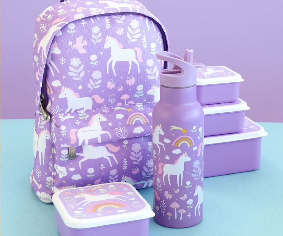 Drinkfles/thermosfles A Little Lovely Company XL RVS | Unicorn Dreams