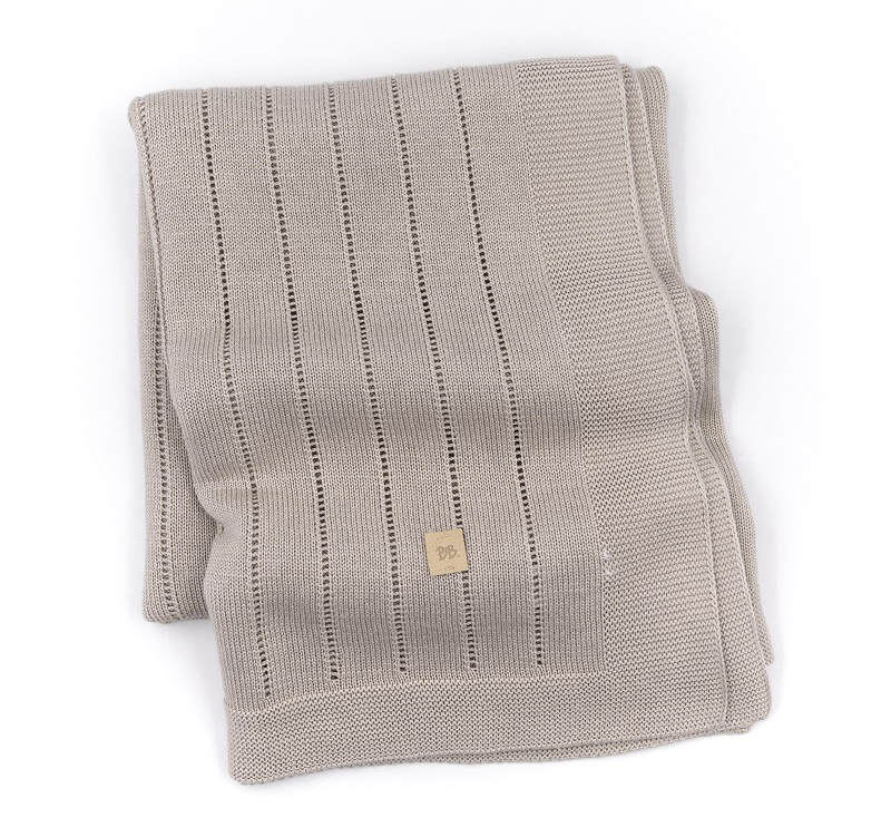 Deken Bamboom, geschikt voor wieg/draagmand/park/babynest | Knitted Blankets Striped