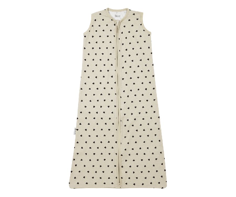 Slaapzak Meyco Baby, 0/3 maanden, 0.3 TOG | Sweet Heart soft sand-black
