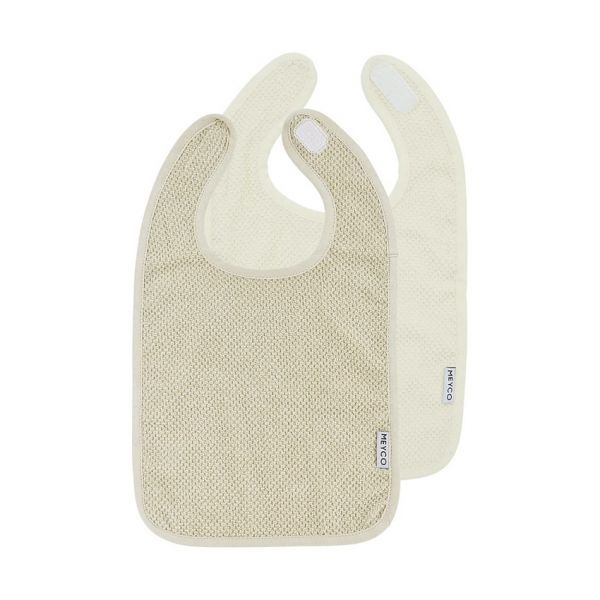 Slabbetje Meyco Baby Slab 2-pack | Popcorn naturel/Popcorn soft sand