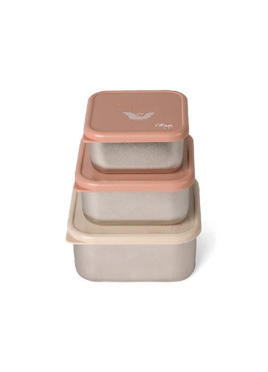 Bewaarpotje Citron Stackable stainless steel lunchbox, 3 stuk(s) | Ballerina