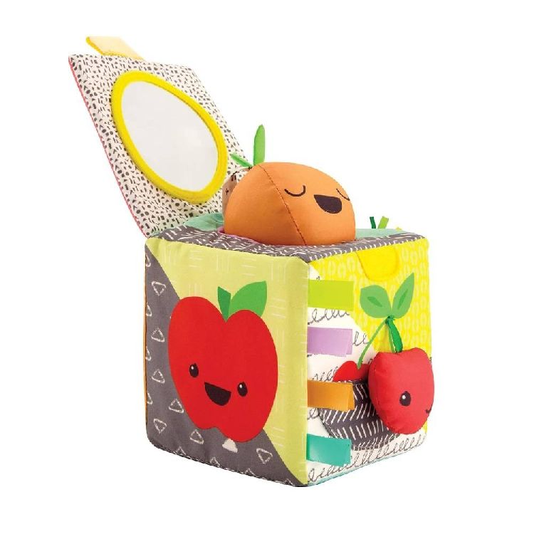 Zachte activiteitenkubus Infantino Peek & seek sensory discovery cube