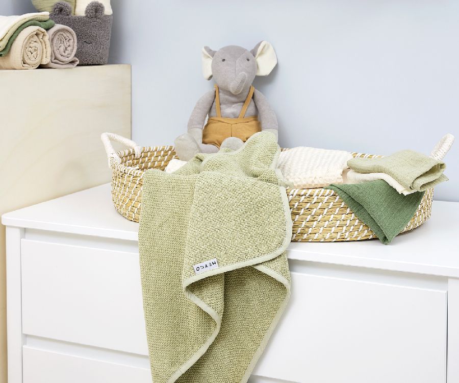 Badcape Meyco Baby | Popcorn soft olive