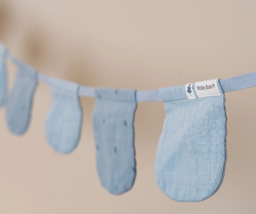 Vlaggenlijn Little Dutch Slinger met vlaggetjes | Pure Denim Blue