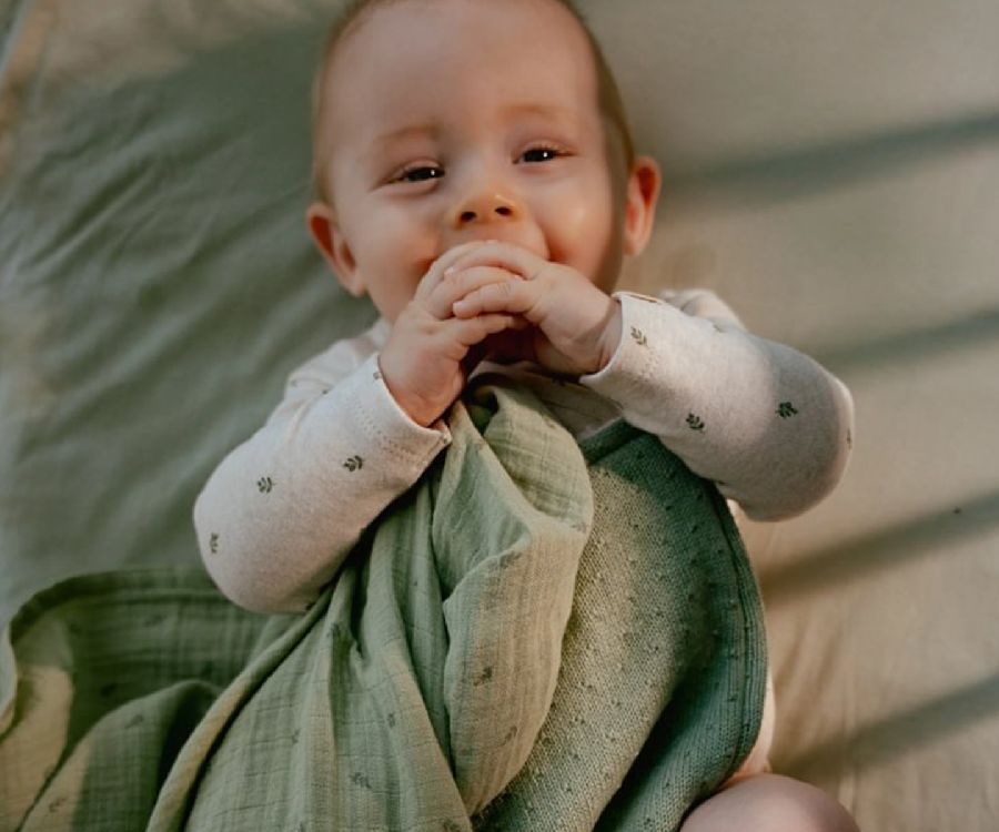 Deken Little Dutch Wiegdeken, geschikt voor wieg/draagmand/park | Pure Sage