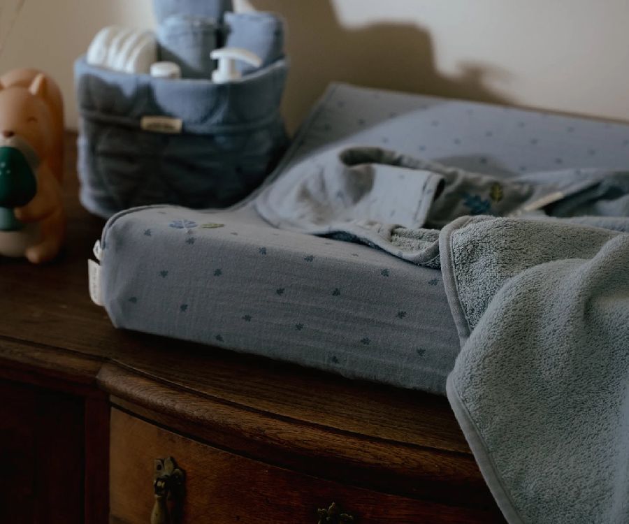 Waskussen hoes Little Dutch Aankleedkussenhoes | Pure Denim Blue
