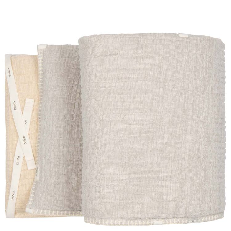 Tochtkussen Koeka Bedomrander/Boxomrander, geschikt voor babybed/park | Rivoli stone/Rivoli warm white
