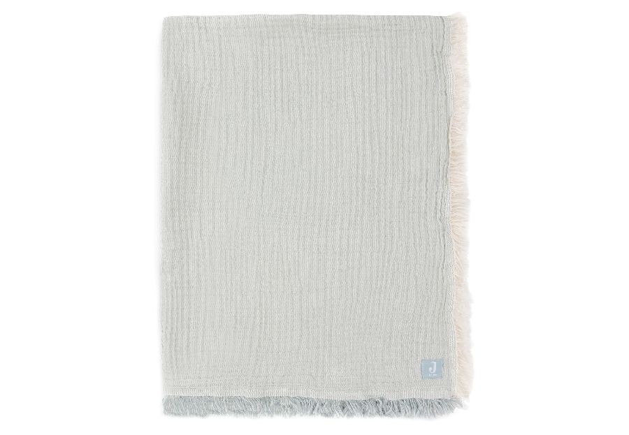 Deken Jollein, geschikt voor babybed 60x120 | Fringe Stripe sea green/ivory