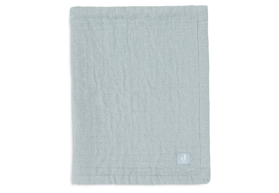 Deken Jollein, geschikt voor wieg/draagmand/park | Jacquard sea green