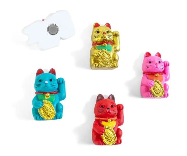 MAGNEET Lucky Cat, multikleur, set van 5