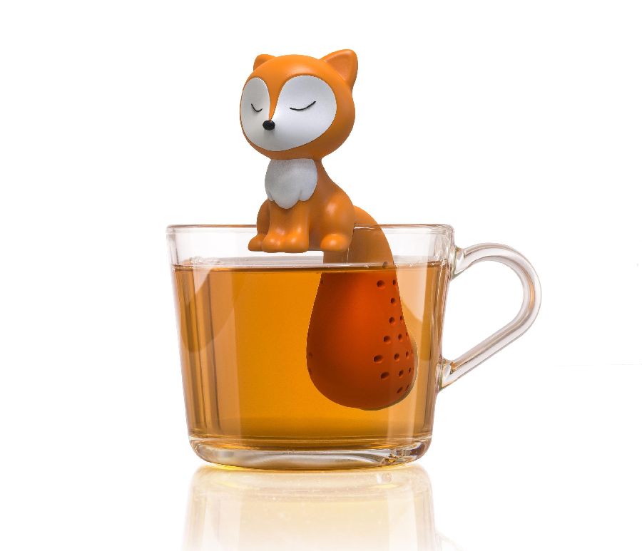 KRUIDEN INFUSER Fox Tea Infuser, oranje, uni, siliconen, vorm: vos, 1 stuk(s), keukengerei