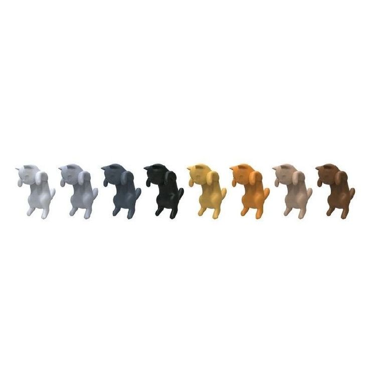 GLASMARKER Kitty, set van 8 glasmarkers in vorm poes, siliconen, tafelgerei