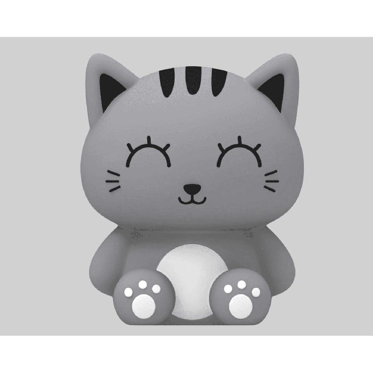 SPAARPOT 1st, Vertical Piggy Bank, cat,  grijs