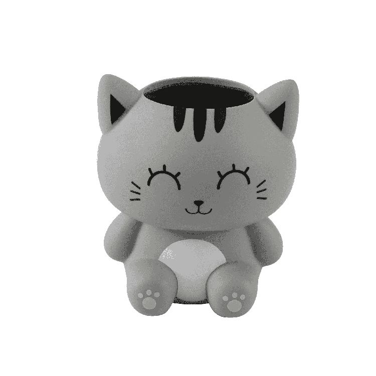 PENNENPOT 1st, 3D Pen Holder, Cat,  grijs