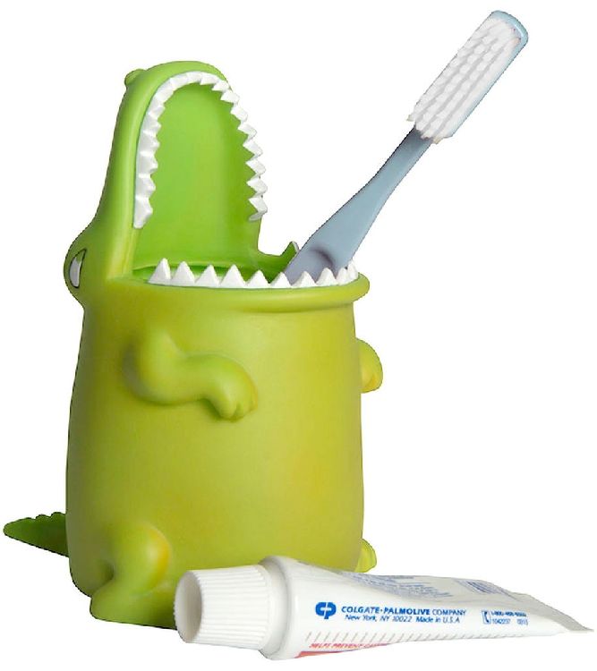 TANDENBORSTELHOUDER 1st, Toothbrush Holder Alligator, groen, krokodil, siliconen, tandverzorging
